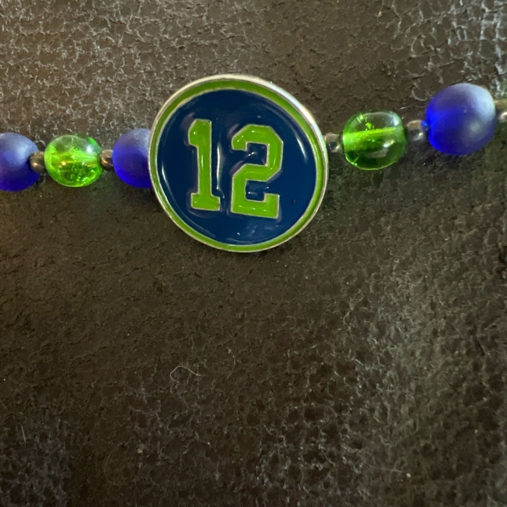 “12” man Seahawks. Blue and Green Beaded Bracelet.  Winner of Super Bowl 60!🥰